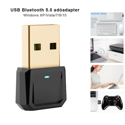 USB Bluetooth5.0 adó adapter pc-hez, kapcsolódás bluetooth eszközökhöz