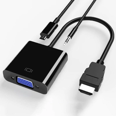 HDMI - VGA nagy felbontású video konverter, VGA bemenetű monitorokhoz